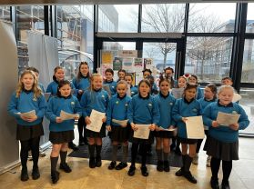 KS2 Choir sing at  Altnagelvin Hospital