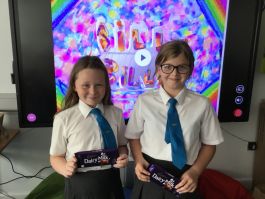 Phoebe and Lauren with their prize